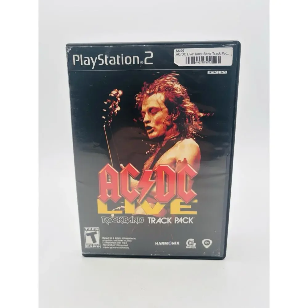 AC/DC Live RockBand Track Pack (Sony Playstation 2 2008) PS2 Complete TESTED CIB